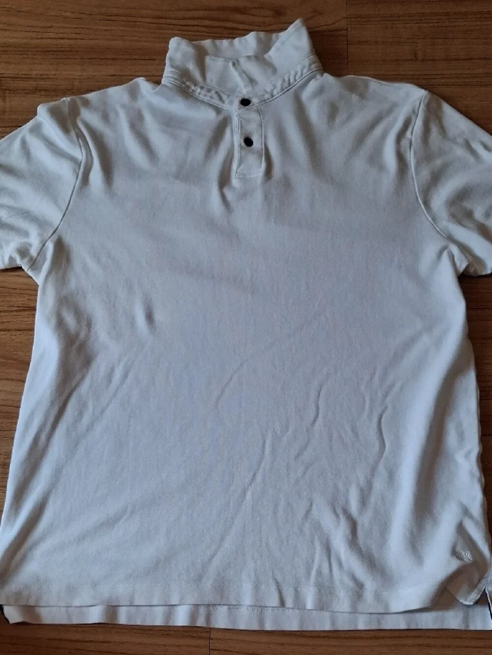 Banana Republic Men's White Long-Sleeve Mock Neck Shirt